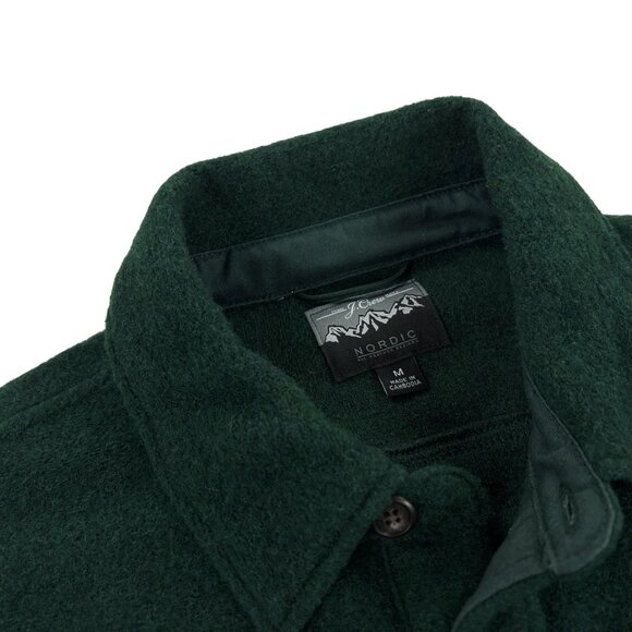 J Crew Nordic Wool Blend Blanket-Stripe Shirt Jacket Mens Size M SLIM FIT Green - Picture 6 of 11